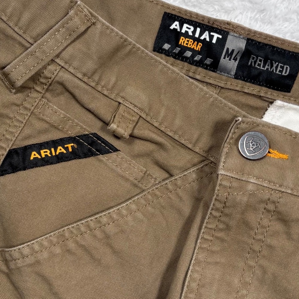 Ariat Rebar M4 Cargo Shorts Men 42 (FIT 44) Field Tan Relaxed Work Dura Stretch